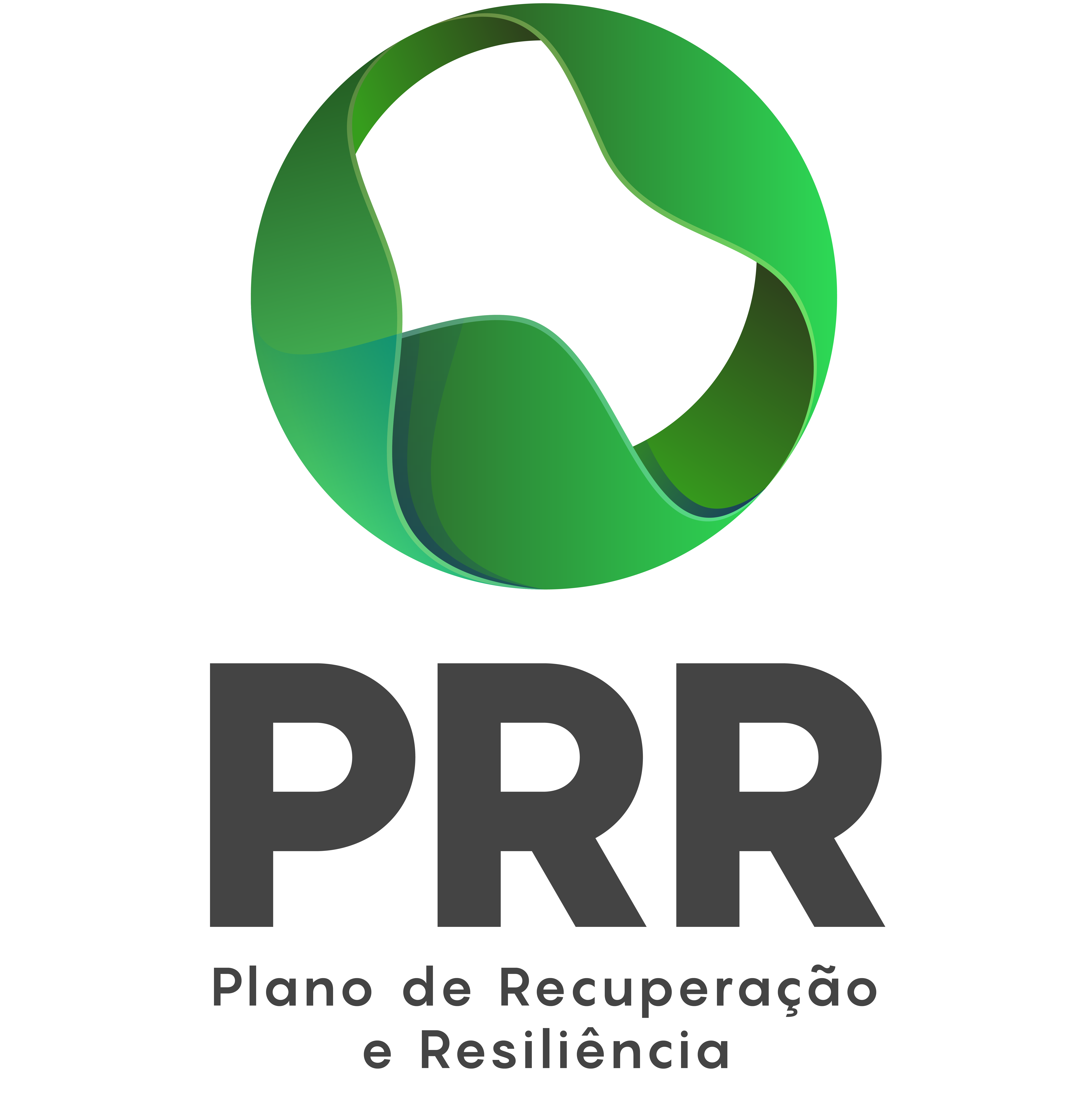 Logótipos PRR, União Europeia e NextGenerationEU